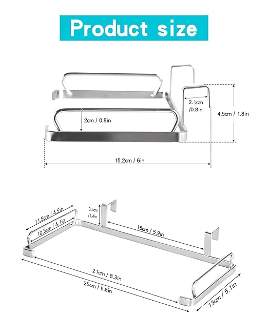 YQh Garbage Bag Holder Stainless Steel for Kitchen Cabinet Doors and Walls (Open-top Style)