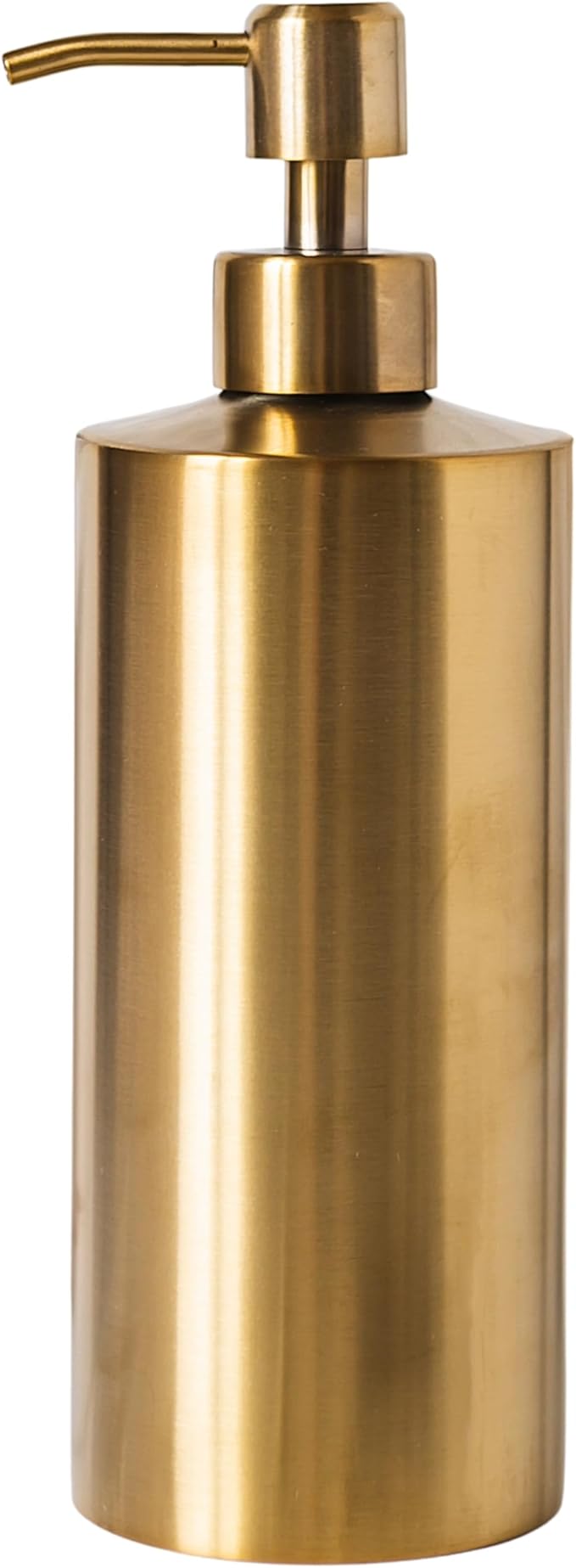 Yew Design - Brass Soap Dispenser for Bathroom (Stainless Steel) and Kitchen - Hand Soap, Detergent, or Lotion Dispenser, 15oz