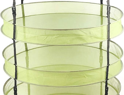 HORTIPOTS Hanging Drying Racks 2 FT Mesh Herb Dryer for Herbs and Clothes (2 FT Diameter, Green)