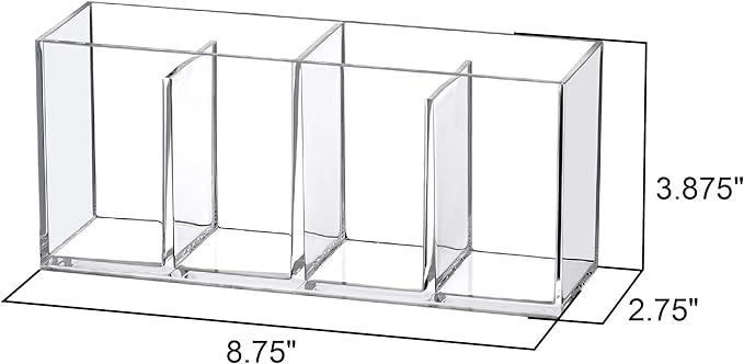 Amazing Abby - Felicia - Plastic Flatware Organizer, 4-Compartment Utensil Holder (2-Pack), Paper Plate Holder, Cutlery and Silverware Storage for Countertop, Perfect for Home and Restaurant Use
