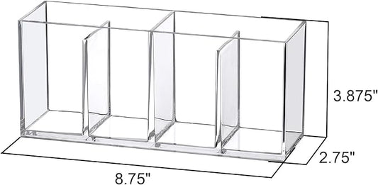 Amazing Abby - Felicia - Plastic Flatware Organizer, 4-Compartment Utensil Holder (2-Pack), Paper Plate Holder, Cutlery and Silverware Storage for Countertop, Perfect for Home and Restaurant Use