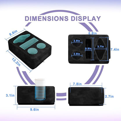 4 Hole Couch Cup Holder Tray, Cup Holder for Bed Suitable for Cup Holders on Sofas, beds, Camping, RVs, Cars, and Beaches.Black