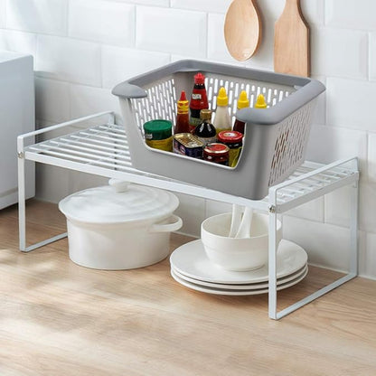 Asking Gray Plastic Kitchen Stackable Storage Basket, 3-Tier Stacking Organizer Basket with Wheeles