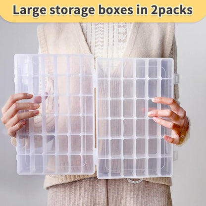 IOOLEEM 36 Grids Plastic Bead Organizer Box, Adjustable Dividers, Sewing storage, Organizer Container Storage Box, Dividers for bead arts and crafts.