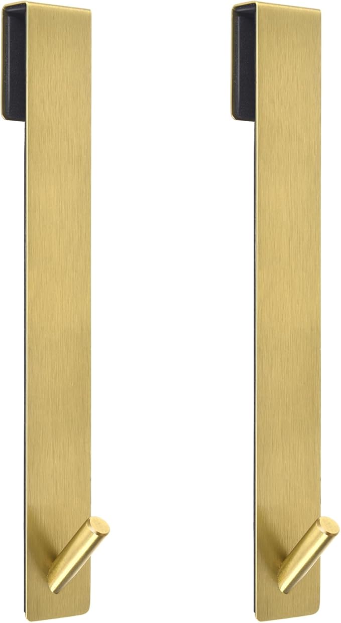 Kontoyo Shower Door Hooks(10 Inch),Extended Over Door Hooks for Bathroom Frameless Glass Shower Door,Stainless Steel Towel Hooks,Heavy Duty Rack Hooks for Robe,Towel-2 Pack-Gold