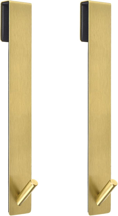 Kontoyo Shower Door Hooks(10 Inch),Extended Over Door Hooks for Bathroom Frameless Glass Shower Door,Stainless Steel Towel Hooks,Heavy Duty Rack Hooks for Robe,Towel-2 Pack-Gold