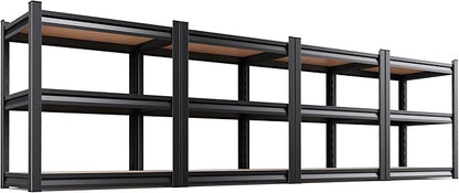 Set of 4 Garage Shelving,3 Tier Garage Storage Shelves,Adjustable Heavy Duty Metal Shelving Units and Storage Large Rack,Utility Steel Shelf For Shop Warehouse Industrial Pantry Basement 33"x35"x16"