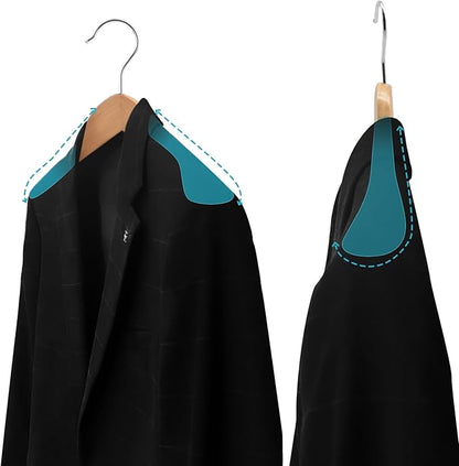 ABHENG Solid Wood Suit Hangers, 10 Pack, Coat Hangers with Non Slip Trouser Bar, 360° Swivel Hook, Heavy Duty Wide Hangers for Suit, Coat, Jacket, Trousers, Pants,17.3" W x 9" H, Dark Walnut AWY0410N
