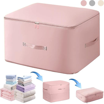 Ultra Space Saving Self Compression Organizer,Storage Bags,Heavy Duty Moving Bags,Storage Tote for Space Saving, Self Compression Moving Organizer Bags for Comforters,Clothes, Blankets(Pink, XL)
