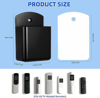 Leinuosen 12 Pcs Remote Control Holder Wall Mount Self Adhesive TV Controller Holder Black TV Remote Organizer Wall Pen Organizer for Home Office School Storage Accessories