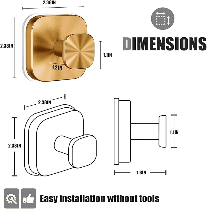 IGDALAR Suction Cup Hooks 4 Pack - Heavy Duty Vacuum Towel Hooks (Max Load 15 lbs) for Shower, Removable Waterproof Wall Hangers for Bathroom Glass, Window & Kitchen (Rose Gold)