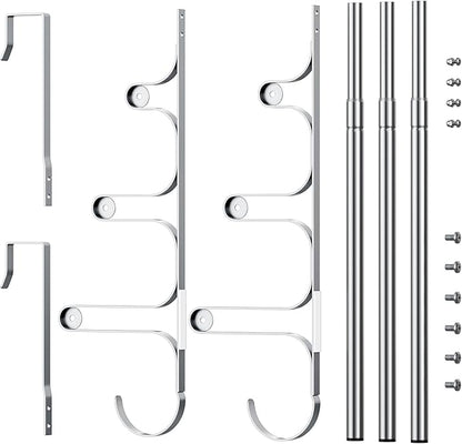 CANYAVE Over The Door Towel Rack, Over Door Towel Rack for Bathroom Door, Triple Towel Storage Holder with Hooks (Silver)