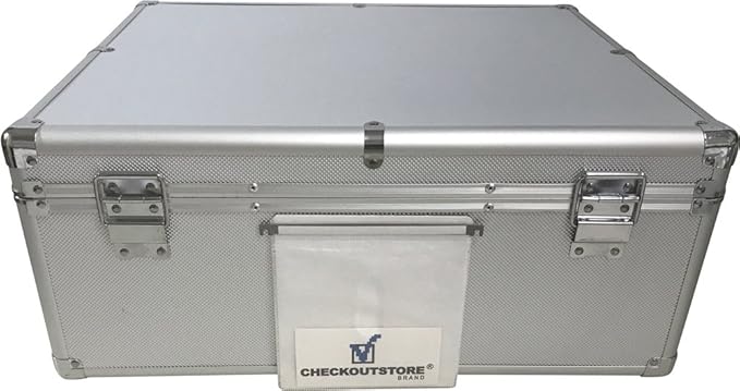 CheckOutStore (1) Aluminum CD/DVD Media Hanging Sleeves Storage Box (Silver/Holds 600 Discs)