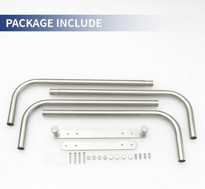 BWE Brushed Nickel Towel Racks for Bathroom, Stainless Steel Towel Holder for Rolled Towels, Wall Mounted Bathroom Towel Storage Holds Up 6 Large Bath Sheets, with 2 Hooks