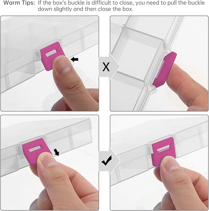 OriGlam 1pcs 17x10CM Plastic Organizer Storage Box with Adjustable Dividers, Jewelry Storage Container Box for Office Supplies Beads Crafts Fishing Tackles (Transparent)