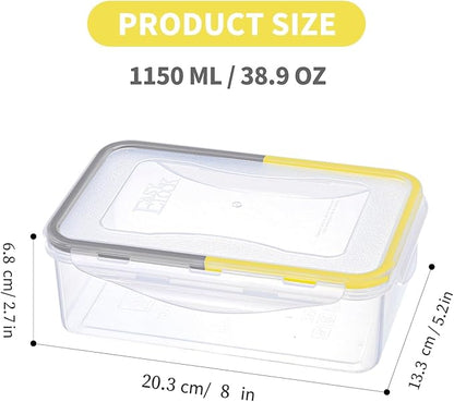 KIGI 2 PACK 38.9Oz Reusable Meal Prep Containers with Lids, Airtight Food Storage Containers Set, Leak-proof To Go boxes for Food, Microwave & Freezer & Dishwasher Safe (Yellow-grey)
