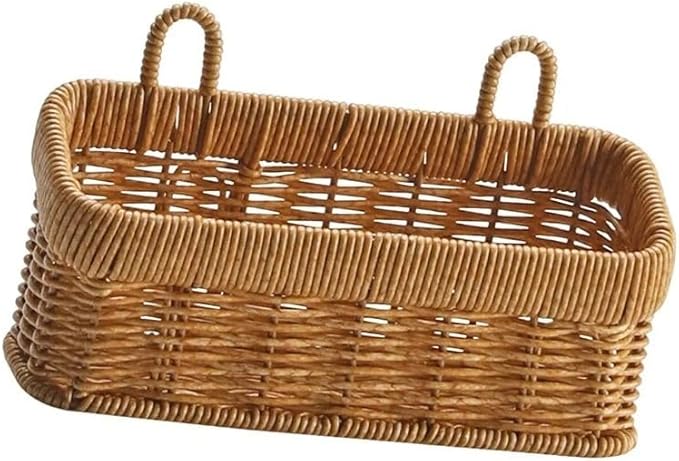 Wall Hanging Basket for Organizing,Hand-Woven Hanging Storage Baskets Wall Storage for Kitchen and Bathroom(S)
