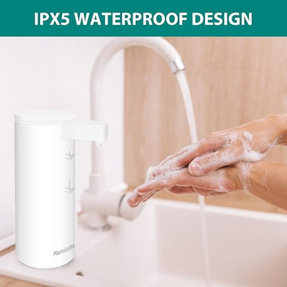 Mamiddle Automatic Soap Dispenser Stainless Steel with Sensor Infrared Soap Dispenser Electric IPX5 Waterproof USB-C Charging Motion Sensor for Kitchen & Bathroom (White)