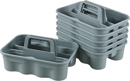 Parlynies All-Purpose Cleaning Caddy, Cleaning Tool Organizer with Handle Portable Shower Caddy Basket, Grey, 6 Pack