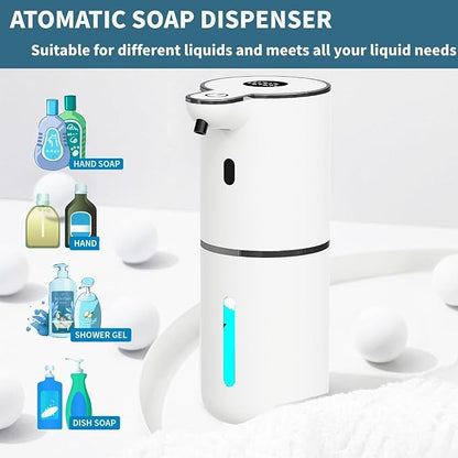 Automatic Soap Dispenser Touchless, Foaming Soap Dispenser 6 Adjustable Level Hands Free USB Rechargeable Dispenser Electric Wall Mounted Dish Dispenser Kitchen Bathroom