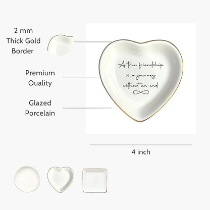 True Friendship Is A Journey Without An End Ring Dish, Friends Jewelry Dish, Thank You Gift, Bridesmaids Gift, Friendship Gift, Bestie Gift, Best Friend Gift, Friend Birthday Gift, Sisters Gifts