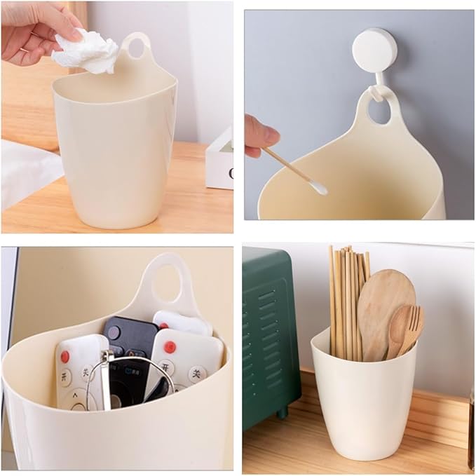 3 Pack Wall Toothbrush Holder for Bathroom Shower Organizer Hanging Cup Holder for Tooth Brush,Electric Toothbrush,Toothpaste,Razor,Makeup Brush,Pen,Adhesive Bucket Wall Organizer