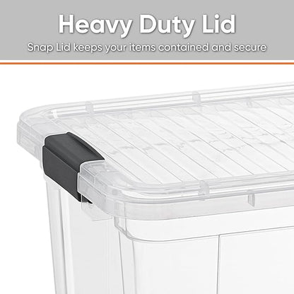 Superio Storage Bins with Lids- 8 Pack, 6.6 Qt Clear Boxes for Organizing, Stackable Plastic Containers- BPA Free, Non-Toxic, Odor Free, Organizer for Home, Office, Dorm