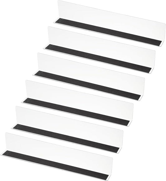 PATIKIL 12 Pack Shelf Dividers for Closet Organization, 13.8x1.57x2.4 Acrylic Magnetic Closets Separator Kitchen Cabinet Shelves Under Bed Blocker for Bedroom Kitchen Office, Clear