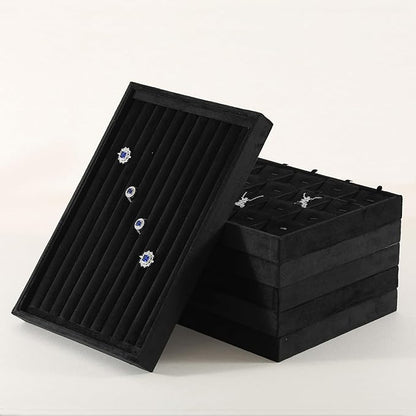 Valet Tray For Men, Velvet Jewelry Display,Premium Flat Catch All Trays,Luxury Mens Valet Tray,Black Jewelry Drawer Organizer