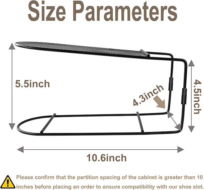 Shoe Slot Organizer for Closet Metal Shoe Rack Storage Space Saver Shoe Stacker Organizers for Shelf (Metal-20PACK)