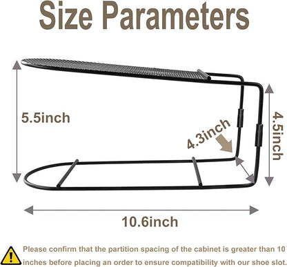 Shoe Slot Organizer for Closet Metal Shoe Rack Storage Space Saver Shoe Stacker Organizers for Shelf (Metal-20PACK)