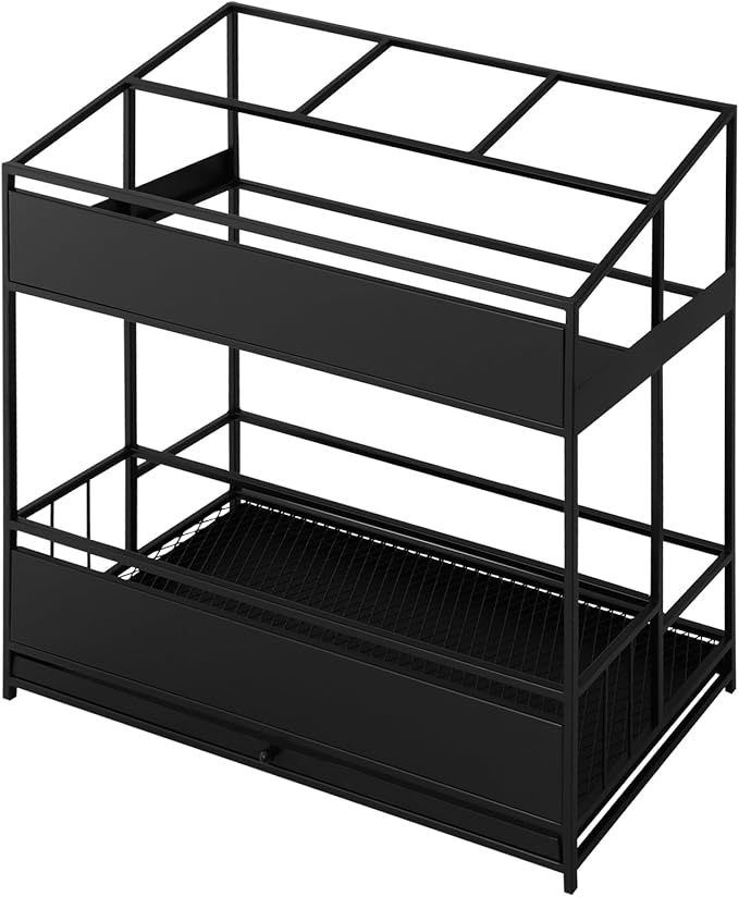 Commercial Metal Umbrella Holder Umbrella Stand with Drip Tray Entrance Umbrella Organizer Large Capacity Umbrella Rack for Home, Office, Apartment, Hotel (Black, 26.8 * 12.6 * 27.6in)