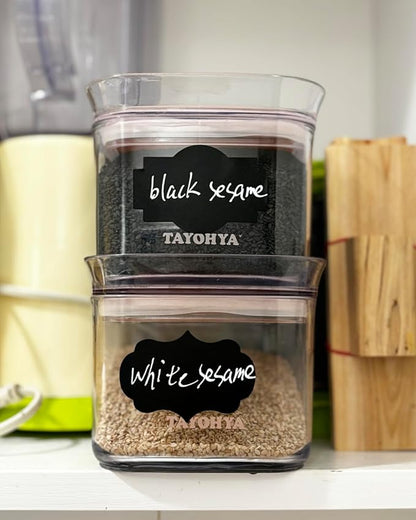 120 Pcs Chalkboard Labels for Storage Bins, Removable Chalk Sticker for Jars Containers Storage Bins, Assorted Shapes - Canning Labels, Bottle Labels, Food Labels Includes Erasable Liquid Chalk Marker