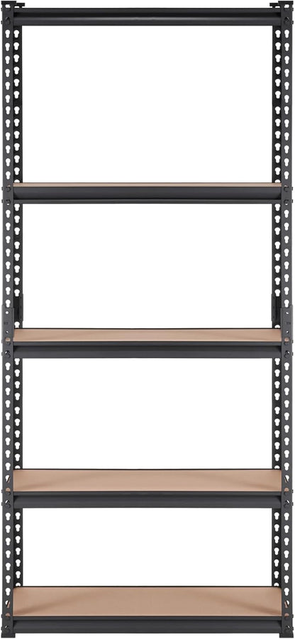 VEVOR Storage Shelving Unit, 5-Tier Adjustable, 2000 lbs Capacity, Heavy Duty Garage Shelves Metal Organizer Utility Rack, Black, 36" L x 18" W x 72" H for Kitchen Pantry Basement Bathroom Laundry