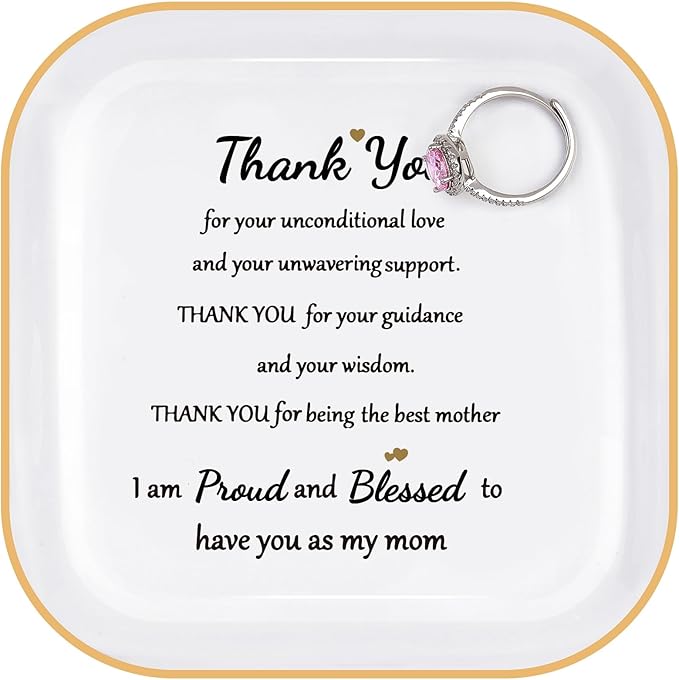 Gifts for Mom Birthday Mothers Day Xmas Gifts for Mothers from Daughter, Son, Child, Children - "I'm proud and blessed to have you as my mom. " Jewelry Dish Gifts for Stepmom/Bnous Mom/Mother in Law