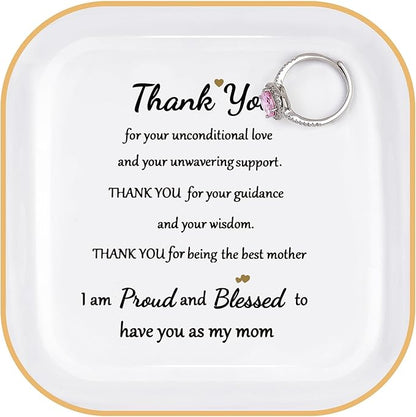 Gifts for Mom Birthday Mothers Day Xmas Gifts for Mothers from Daughter, Son, Child, Children - "I'm proud and blessed to have you as my mom. " Jewelry Dish Gifts for Stepmom/Bnous Mom/Mother in Law