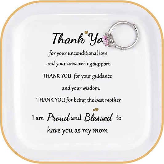 Gifts for Mom Birthday Mothers Day Xmas Gifts for Mothers from Daughter, Son, Child, Children - "I'm proud and blessed to have you as my mom. " Jewelry Dish Gifts for Stepmom/Bnous Mom/Mother in Law