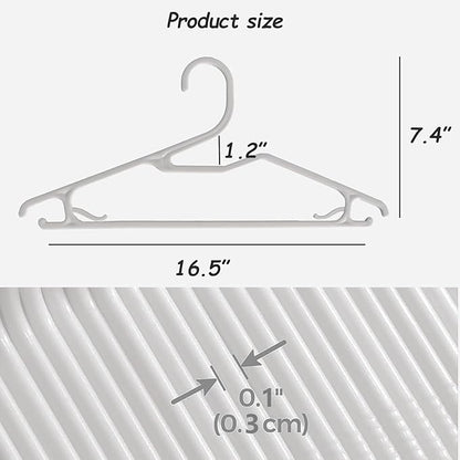 Clothes Hangers 16.5", Blouse Hanger with Z-Shape Opening, Short Neck Hangers for Closet, Coat Hanger for Adults Suit, Hoodies, Shirts, Jacket, Plastic Shirt Hangar for Men Grey, 20 Pack