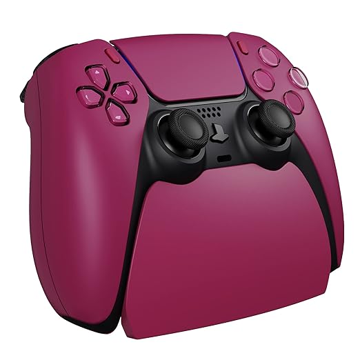 PlayVital Cosmic Red Controller Display Stand for ps5, Gamepad Accessories Desk Holder for ps5 Controller with Rubber Pads