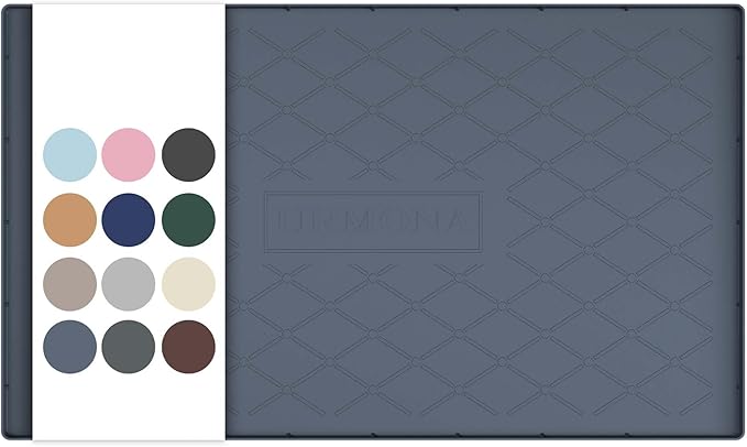 URMONA Under Sink Mat for Kitchen Waterproof, 34" x 19" Silicone Under Sink Mat for Shelf Liner Organizer, Cabinet Sink Protector Under Sink Liner for Bottom Kitchen, Bathroom(Dark Grey)