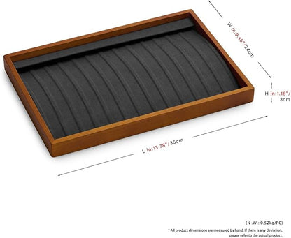 Oirlv Wood 13 Grids Necklace/Bracelet/Pendant Display Tray Jewelry Drawer Organizer Stackable Jewelry Trays(Grey)