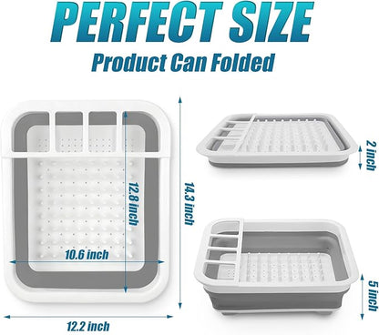 Collapsible Dish Drying Rack Portable Dish Rack for Kitchen RV Campers Travel Trailer - Space Saving Kitchen Storage Tray, Send Goods from Local Warehouse