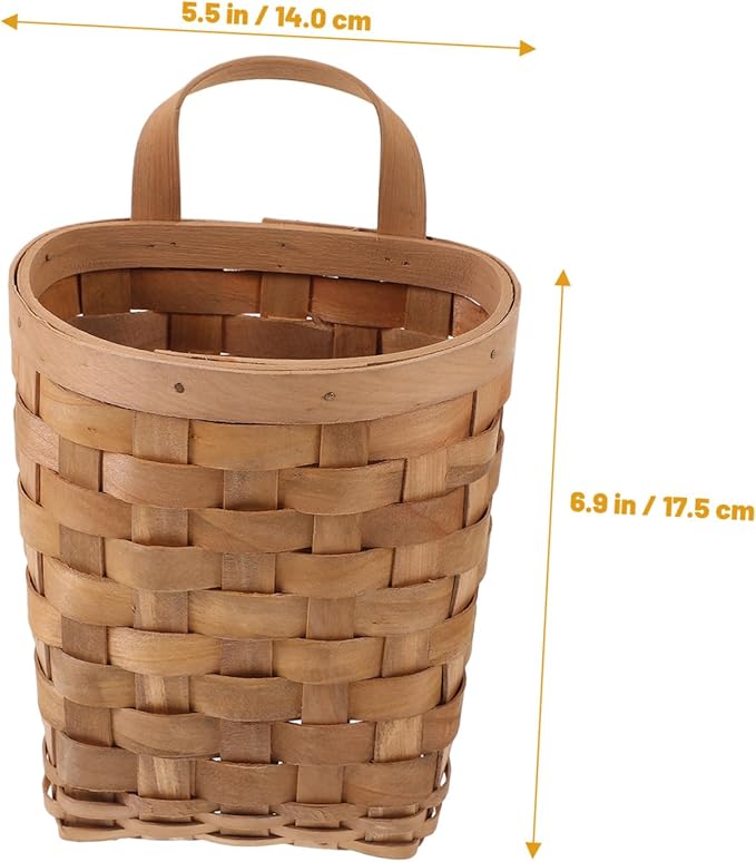 VICASKY Woven Hanging Storage Baskets with Handle Natural Wall Organizer Kitchen and Home Storage Bin for Hanging Light to Heavy Items Decorative and Functional Organizer for Kitchen