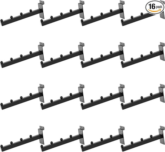 16 Pack Waterfall Slatwall Hooks, Heavy Duty Slatwall Display Hangers and Accessories for, Retail Display, Garage, and Home Storage (8 Inch)