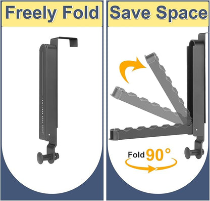 Majewel Over The Door Hooks Hanger 2 Pack, Adjustable Foldable Drying Rack for Laundry, Towels, Bags, Bathroom, Black