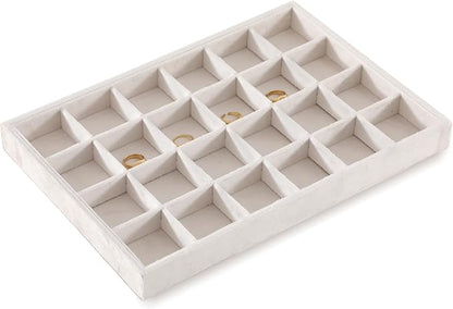 Earring Organizer Tray, Velvet Jewelry Trays，Premium Rock Organizer,Luxury Earring Storage,White Earring Case