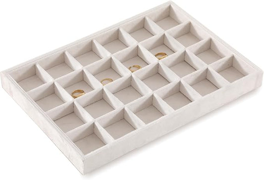 Earring Organizer Tray, Velvet Jewelry Trays，Premium Rock Organizer,Luxury Earring Storage,White Earring Case