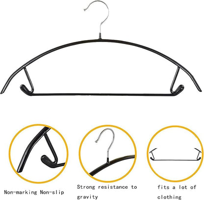 ShgHzz Premium PVC Coating Metal Hangers 40 Pack, Heavyduty, Non Slip Slimline, Suit Jacket T Shirt Hangers, Gold Hooks, Space Saving Clothes Hanger (Black)