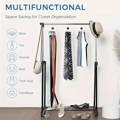 6-Arm Rotating Hanger – for Scarves, Belts, Bras, Vests, Ties, Hats & Handbags, Space-Saving Bedroom Organizer