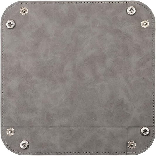 siduater Valet Tray Desktop Storage Organizer – Vegan Leather Catchall Bedside Vanity Tray Nightstand Caddy Holder for Remote Controller, Watch, Keys, Phone, Wallet, Coin, Jewelry, Stone Gray